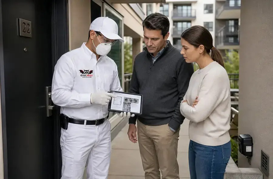 Professional pest treatment in a residential home