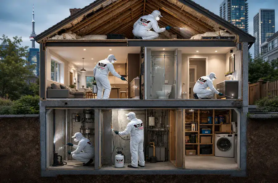 Signs of a pest infestation inside a residential home
