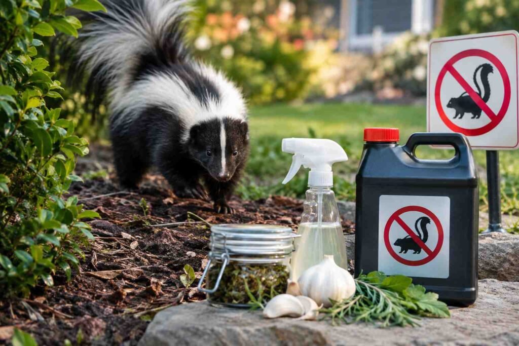 Skunk Deterrent Garden Setup